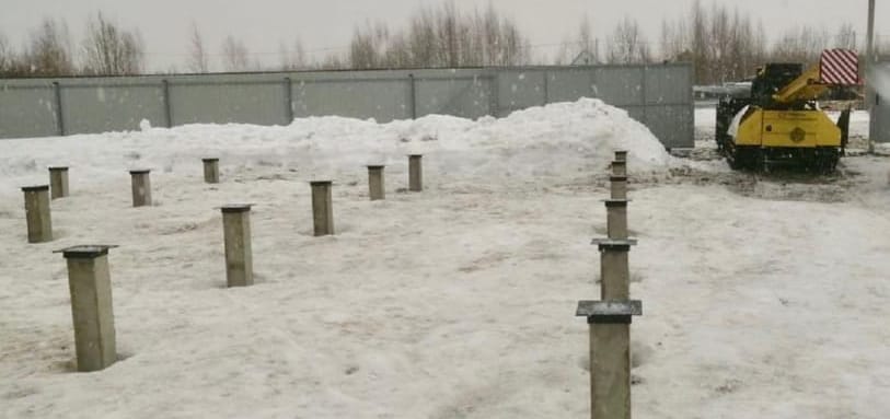 Фундамент на забивных ЖБ сваях