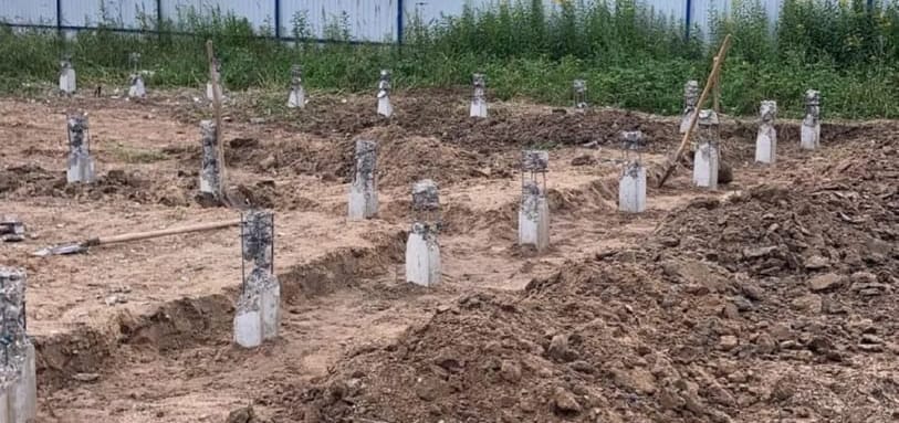 Фундамент на забивных ЖБ сваях